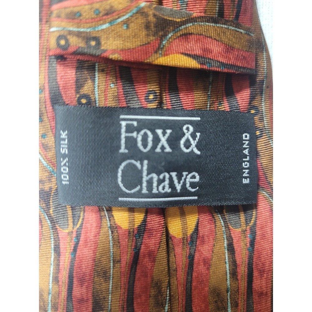 Fox & Chave Handmade in England 100% Silk Necktie Formal Career - Picture 2 of 4